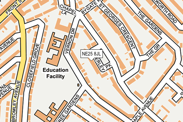 NE25 8JL map - OS OpenMap – Local (Ordnance Survey)