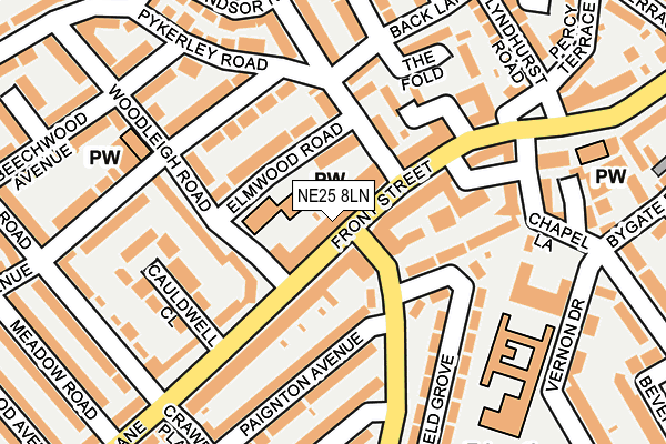 NE25 8LN map - OS OpenMap – Local (Ordnance Survey)