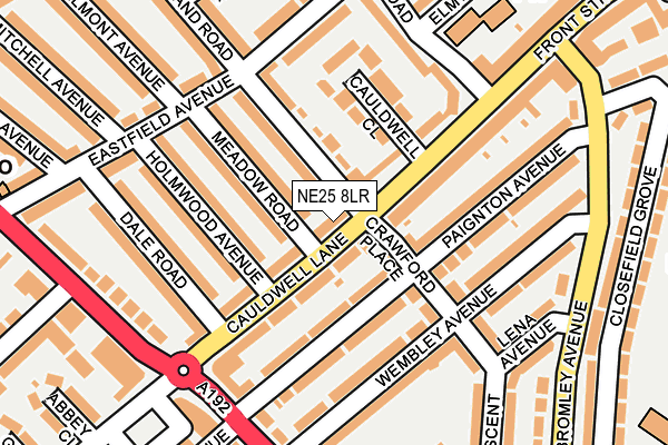 NE25 8LR map - OS OpenMap – Local (Ordnance Survey)