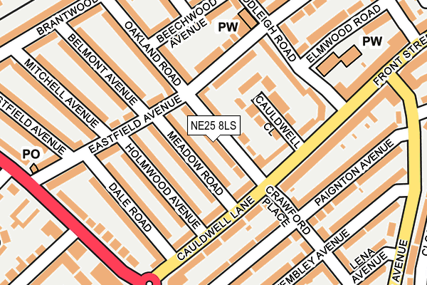 NE25 8LS map - OS OpenMap – Local (Ordnance Survey)
