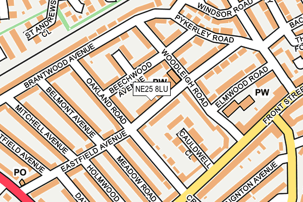 NE25 8LU map - OS OpenMap – Local (Ordnance Survey)