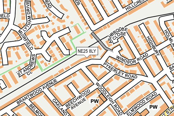 NE25 8LY map - OS OpenMap – Local (Ordnance Survey)