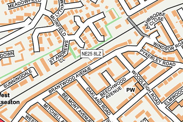NE25 8LZ map - OS OpenMap – Local (Ordnance Survey)