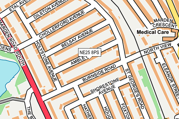 NE25 8PS map - OS OpenMap – Local (Ordnance Survey)