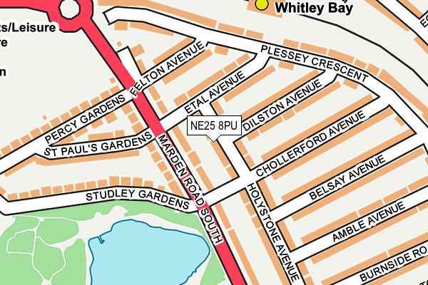 NE25 8PU map - OS OpenMap – Local (Ordnance Survey)