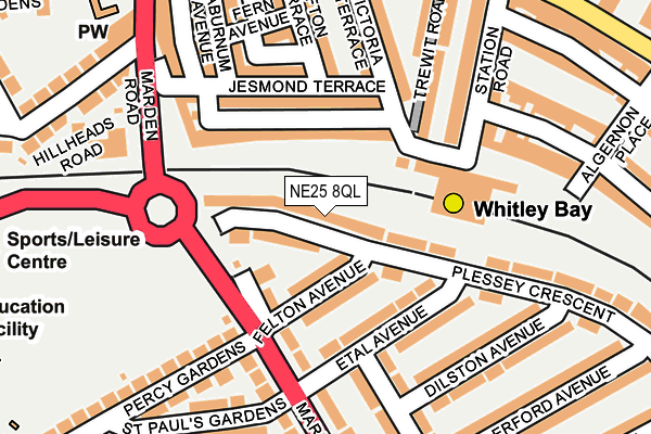 NE25 8QL map - OS OpenMap – Local (Ordnance Survey)