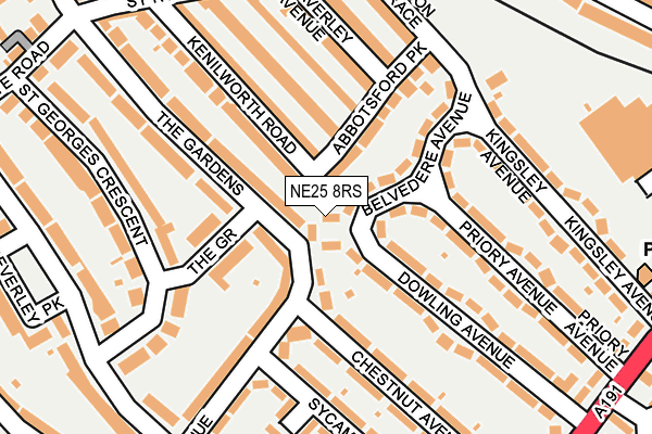 NE25 8RS map - OS OpenMap – Local (Ordnance Survey)