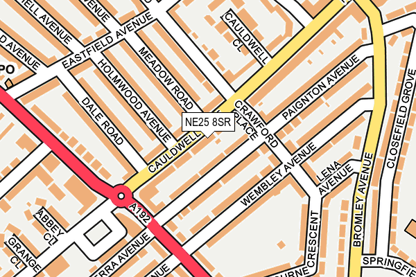 NE25 8SR map - OS OpenMap – Local (Ordnance Survey)