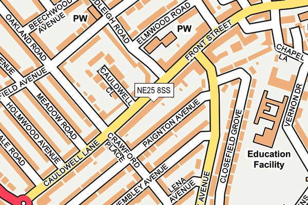 NE25 8SS map - OS OpenMap – Local (Ordnance Survey)
