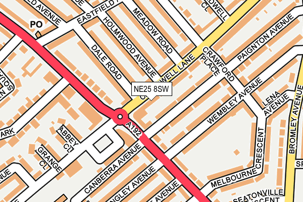 NE25 8SW map - OS OpenMap – Local (Ordnance Survey)