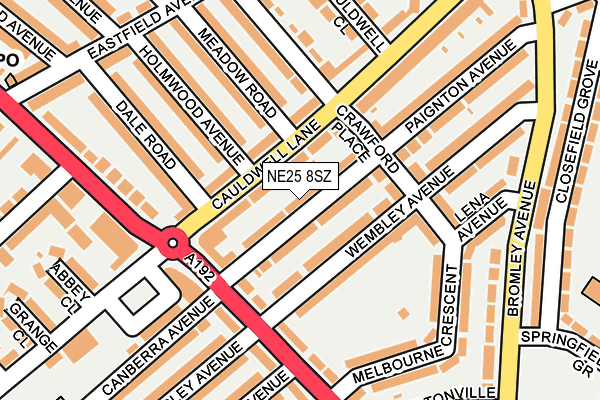 NE25 8SZ map - OS OpenMap – Local (Ordnance Survey)