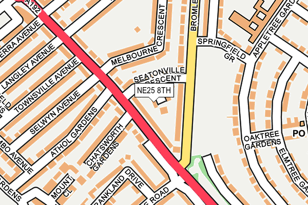 NE25 8TH map - OS OpenMap – Local (Ordnance Survey)