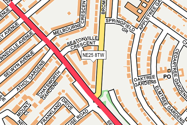 NE25 8TW map - OS OpenMap – Local (Ordnance Survey)