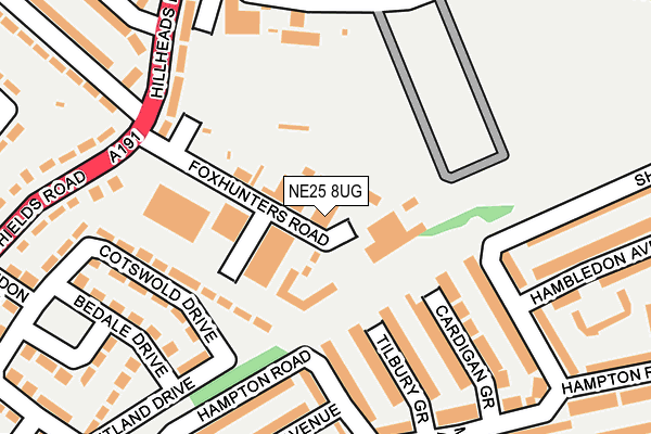 NE25 8UG map - OS OpenMap – Local (Ordnance Survey)