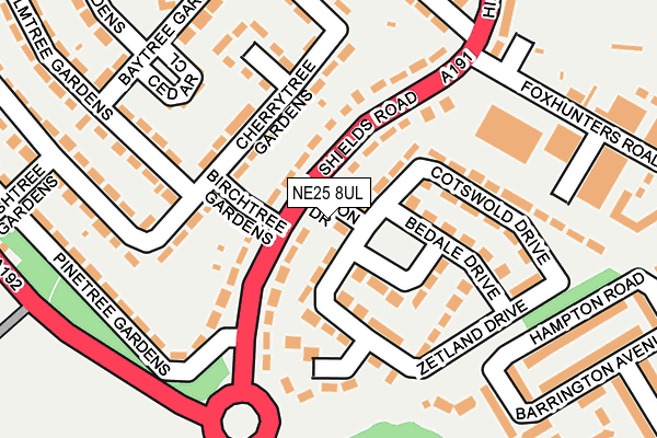 NE25 8UL map - OS OpenMap – Local (Ordnance Survey)