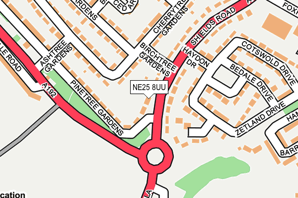 NE25 8UU map - OS OpenMap – Local (Ordnance Survey)