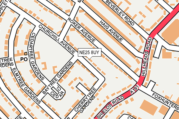 NE25 8UY map - OS OpenMap – Local (Ordnance Survey)