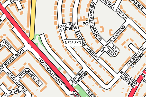 NE25 8XD map - OS OpenMap – Local (Ordnance Survey)