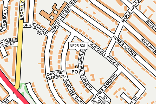 NE25 8XL map - OS OpenMap – Local (Ordnance Survey)