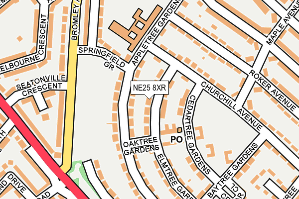 NE25 8XR map - OS OpenMap – Local (Ordnance Survey)