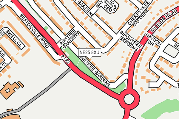 NE25 8XU map - OS OpenMap – Local (Ordnance Survey)