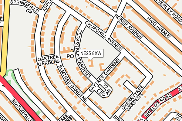 NE25 8XW map - OS OpenMap – Local (Ordnance Survey)