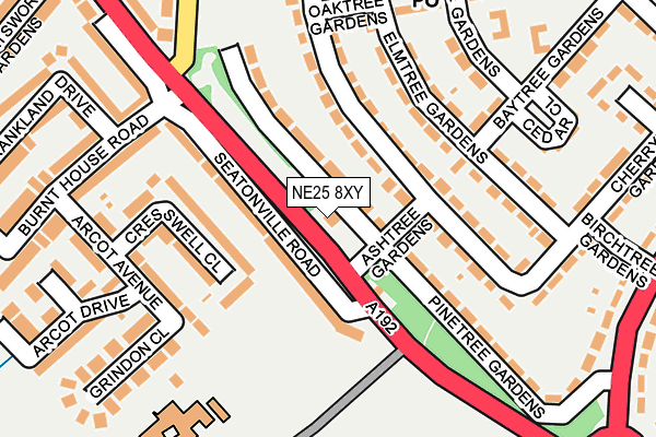 NE25 8XY map - OS OpenMap – Local (Ordnance Survey)
