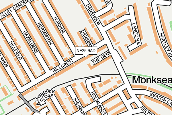 NE25 9AD map - OS OpenMap – Local (Ordnance Survey)