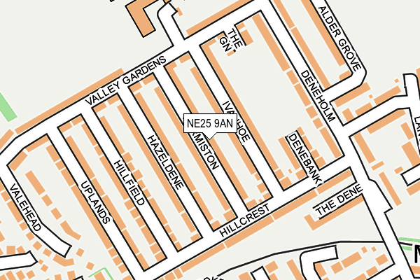 NE25 9AN map - OS OpenMap – Local (Ordnance Survey)