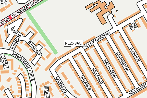 NE25 9AQ map - OS OpenMap – Local (Ordnance Survey)