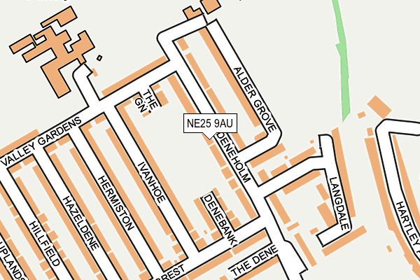 NE25 9AU map - OS OpenMap – Local (Ordnance Survey)