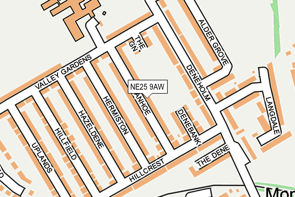 NE25 9AW map - OS OpenMap – Local (Ordnance Survey)