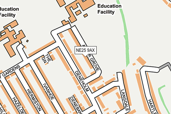 NE25 9AX map - OS OpenMap – Local (Ordnance Survey)