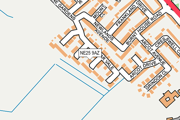 NE25 9AZ map - OS OpenMap – Local (Ordnance Survey)