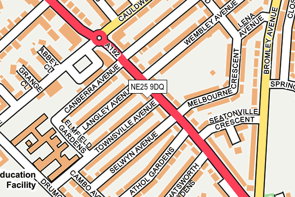 NE25 9DQ map - OS OpenMap – Local (Ordnance Survey)