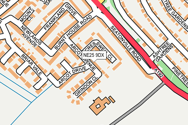 NE25 9DX map - OS OpenMap – Local (Ordnance Survey)
