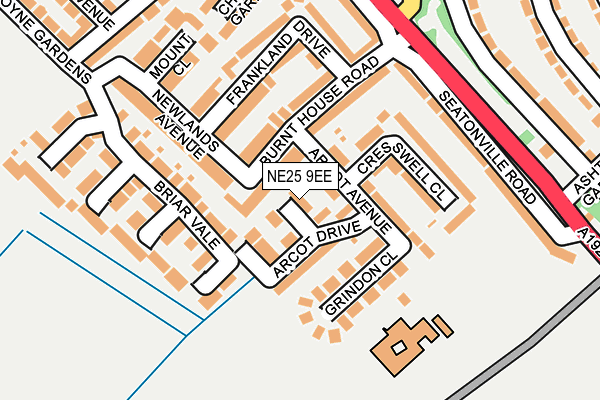 NE25 9EE map - OS OpenMap – Local (Ordnance Survey)