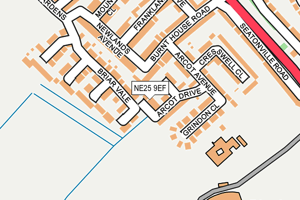 NE25 9EF map - OS OpenMap – Local (Ordnance Survey)