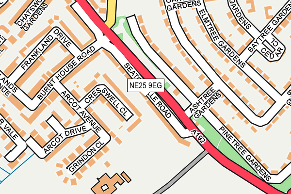 NE25 9EG map - OS OpenMap – Local (Ordnance Survey)