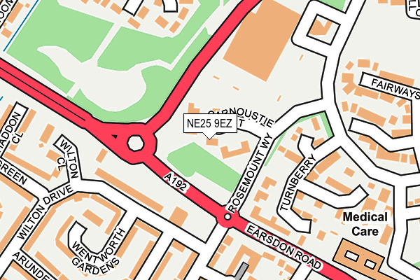 NE25 9EZ map - OS OpenMap – Local (Ordnance Survey)