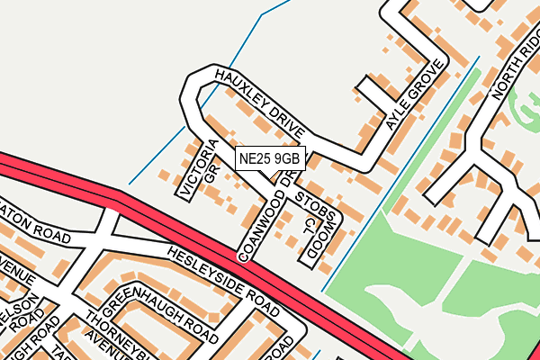 NE25 9GB map - OS OpenMap – Local (Ordnance Survey)