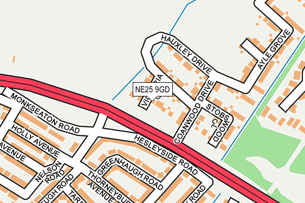 NE25 9GD map - OS OpenMap – Local (Ordnance Survey)