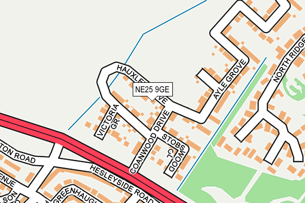 NE25 9GE map - OS OpenMap – Local (Ordnance Survey)