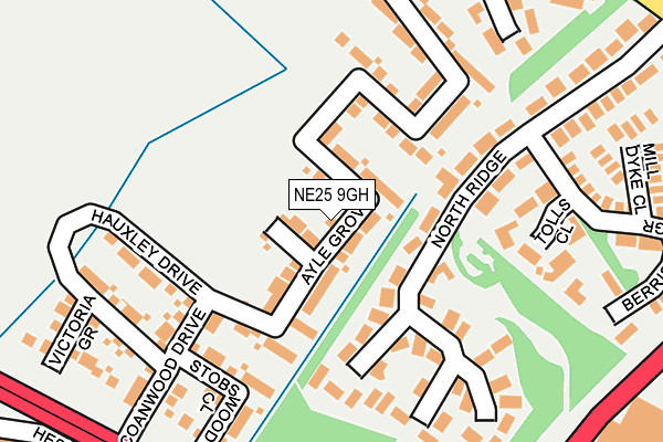NE25 9GH map - OS OpenMap – Local (Ordnance Survey)