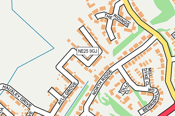 NE25 9GJ map - OS OpenMap – Local (Ordnance Survey)
