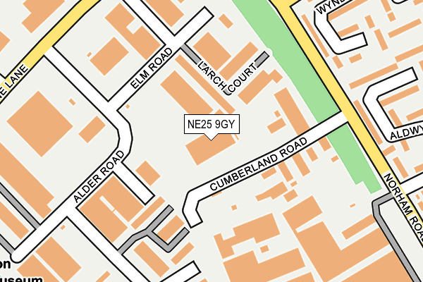 NE25 9GY map - OS OpenMap – Local (Ordnance Survey)