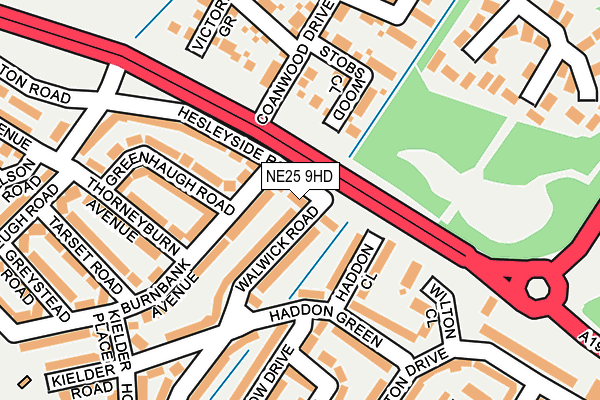 NE25 9HD map - OS OpenMap – Local (Ordnance Survey)