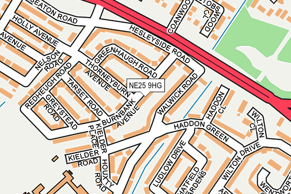 NE25 9HG map - OS OpenMap – Local (Ordnance Survey)