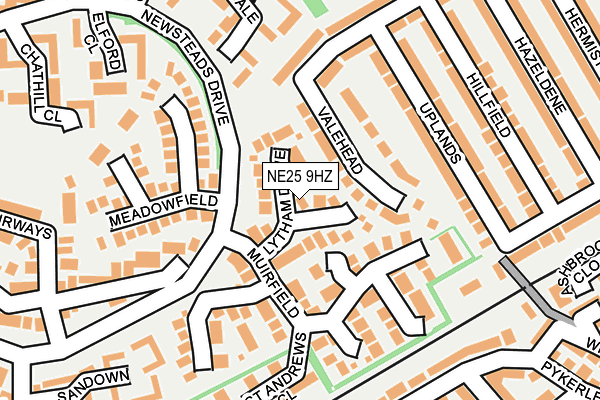 NE25 9HZ map - OS OpenMap – Local (Ordnance Survey)