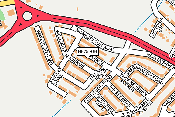 NE25 9JH map - OS OpenMap – Local (Ordnance Survey)